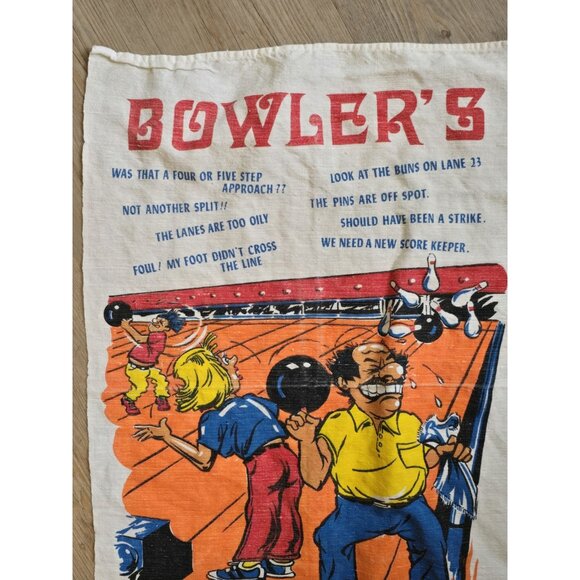 VINTAGE Bowlers Tears Crying Towel Graphics Comical Poland Bowling Textilimpex - Picture 2 of 5
